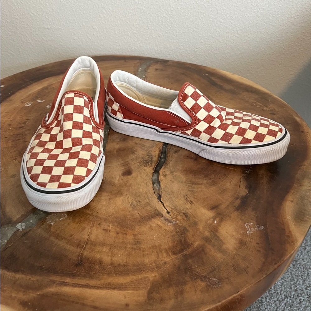 Orange Checkered Vans